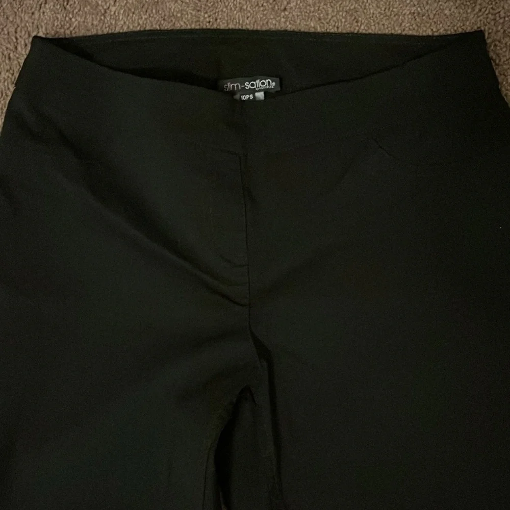 Slim-Sation Stretch Support Ankle Pants women’s sz 10PS Black slimming wear NWOT